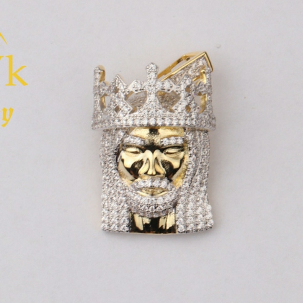 Iced Out Custom Jesus Face Crown Pendant